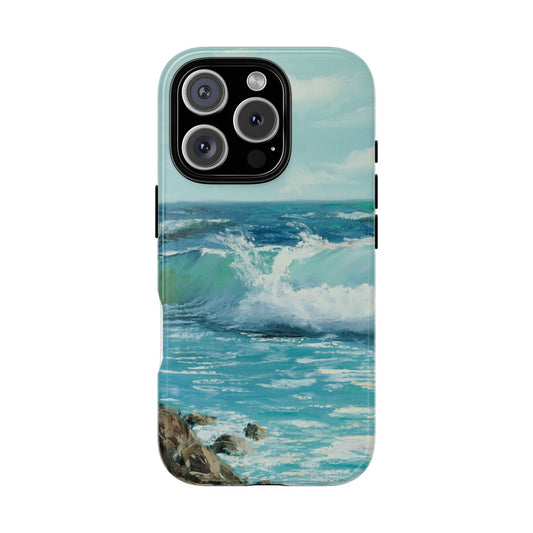 Turquoise Ocean Waves Phone Case – Original Painting by Alina Madan Art