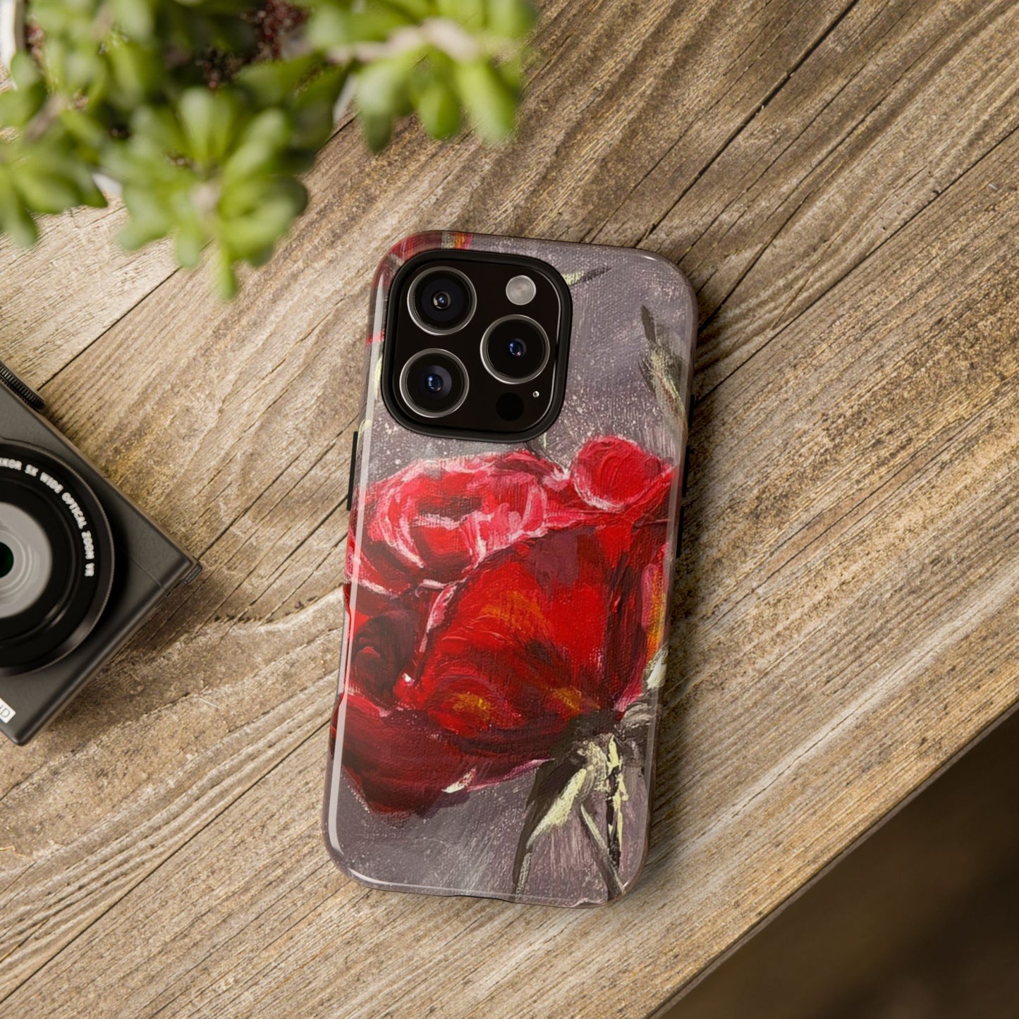 Velvet Crimson Rose Phone Case – Original Floral Art by Alina Madan