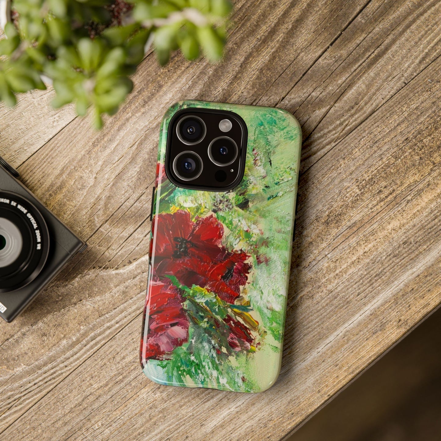 Red Poppy Garden Phone Case – Expressive Floral Original Painting by Alina Madan Art