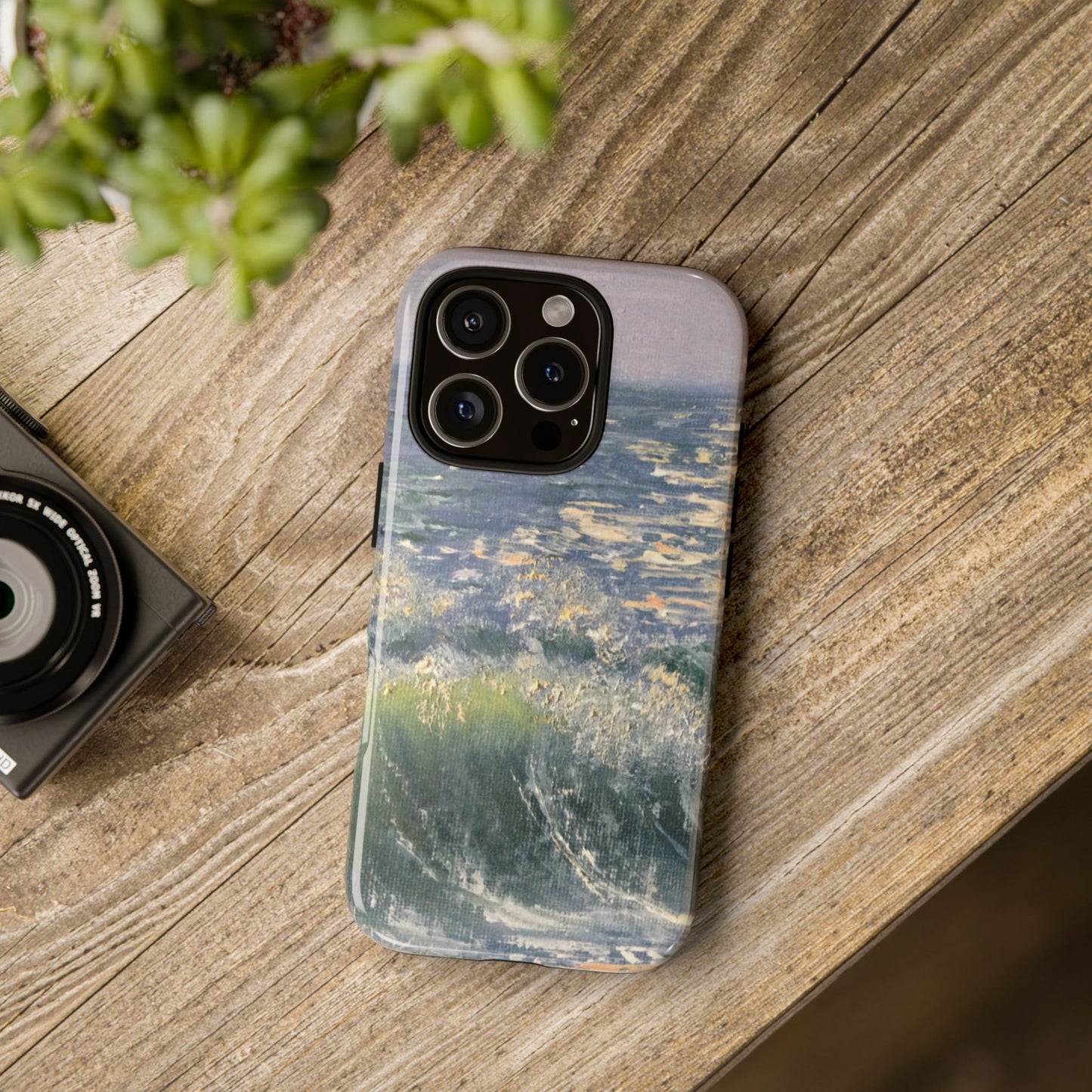 Seafoam Light Waves Phone Case – Original Painting by Alina Madan Art