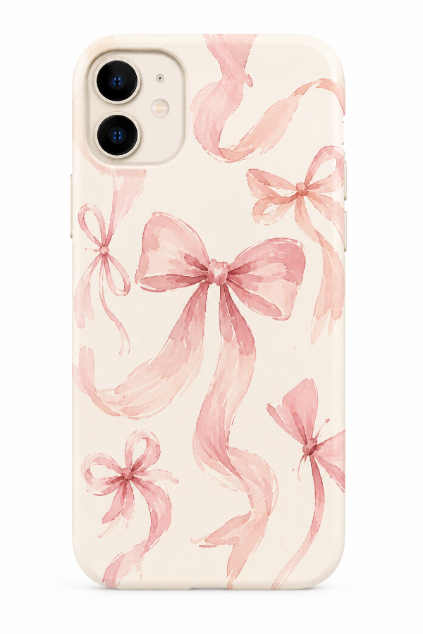 Pink Coquette Bow Phone Case | Watercolor Ribbon Aesthetic Case