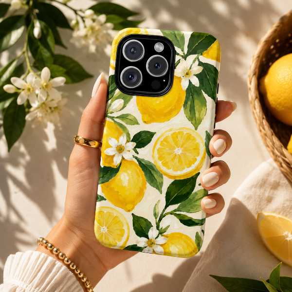Lemon Blossom Phone Case | Designed by Alina Madan Art