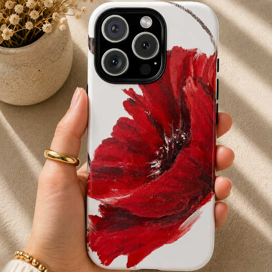 Bold Red Poppy Phone Case – Original Floral Art by Alina Madan