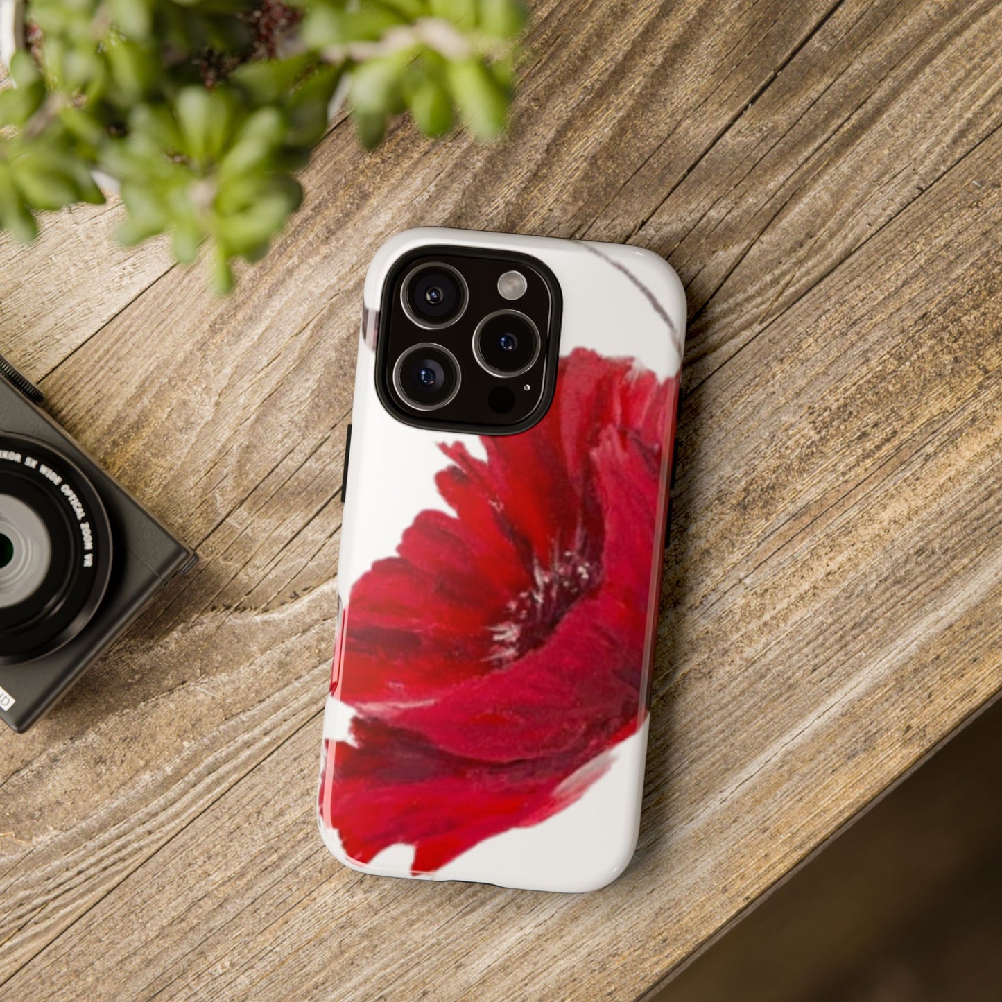 Bold Red Poppy Phone Case – Original Floral Art by Alina Madan