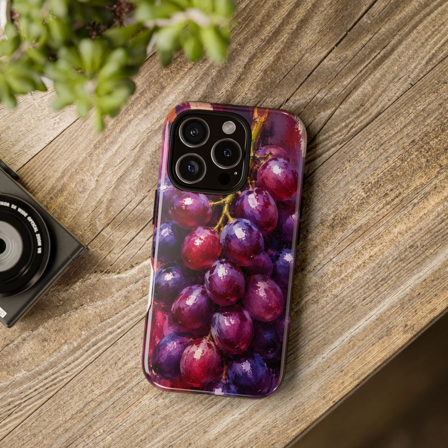 Purple Grape Harvest Phone Case – Original Fruit Painting by Alina Madan Art