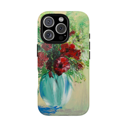 Red Floral Bouquet Phone Case – Expressive Original Flower Painting by Alina Madan Art