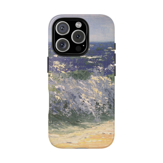Soft Sage Ocean Waves2 Phone Case – Original Painting by Alina Madan Art