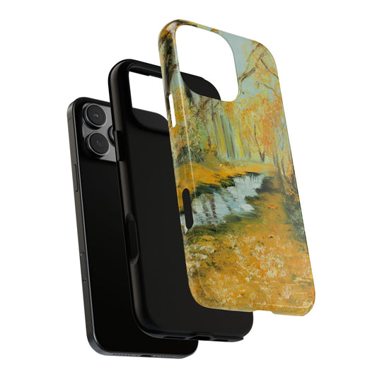 Golden Autumn Path Phone Case – Original Painting by Alina Madan Art