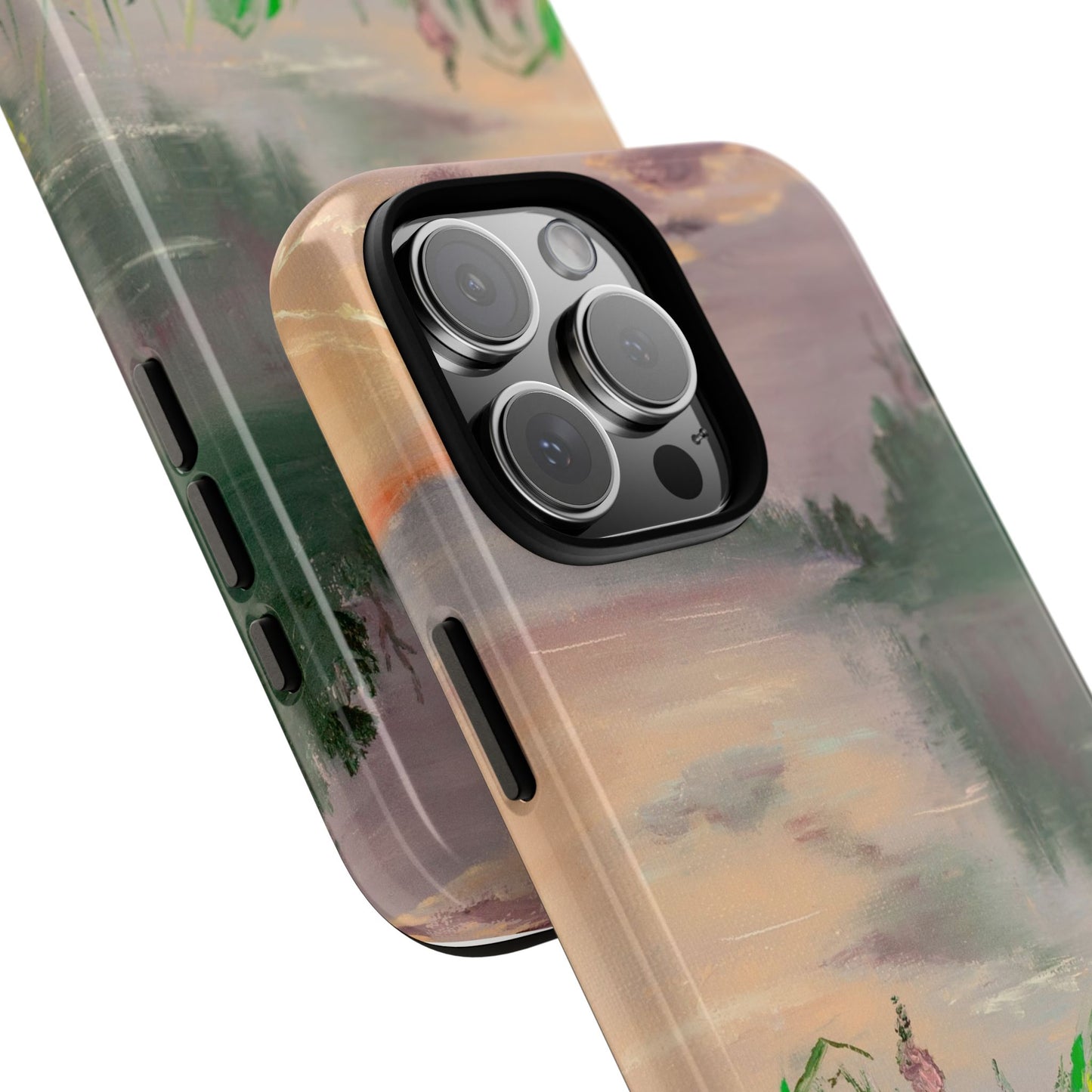 Misty Lakeside Meadow Phone Case – Original Painting by Alina Madan Art
