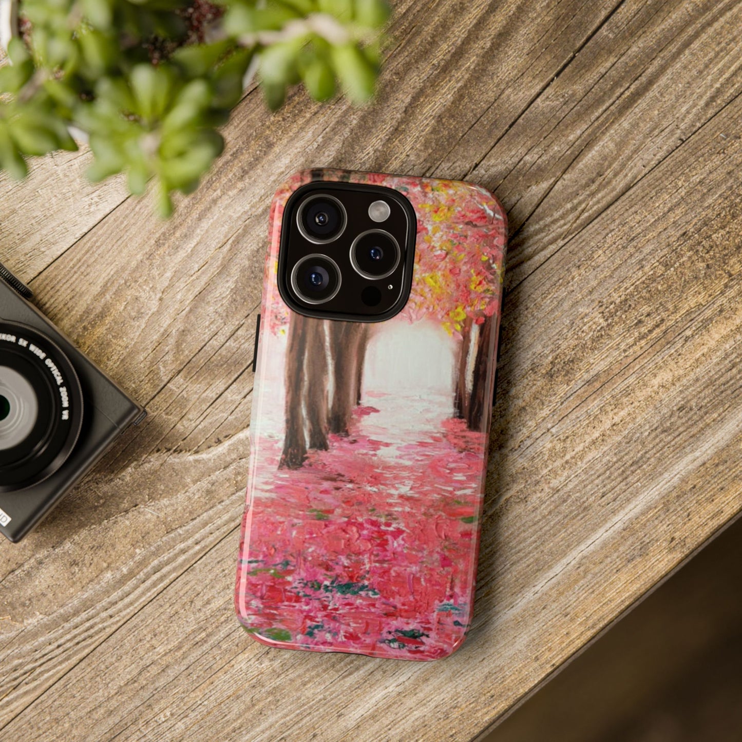 Pink Blossom Forest Phone Case – Dreamy Impressionist Nature Painting by Alina Madan Art