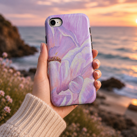 Pastel Peony Phone Case | Lavender Floral Art Case
