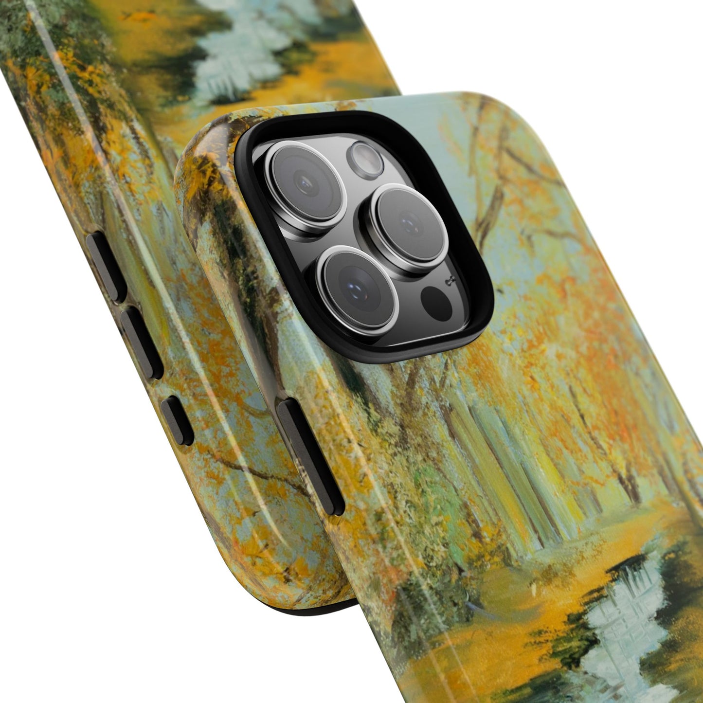 Golden Autumn Path Phone Case – Original Painting by Alina Madan Art