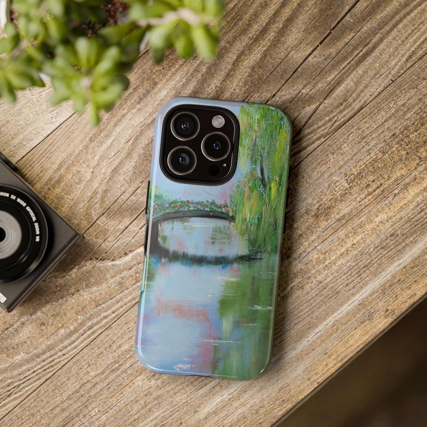 Impressionist Garden Bridge Phone Case – Peaceful Monet-Inspired Original Art by Alina Madan Art