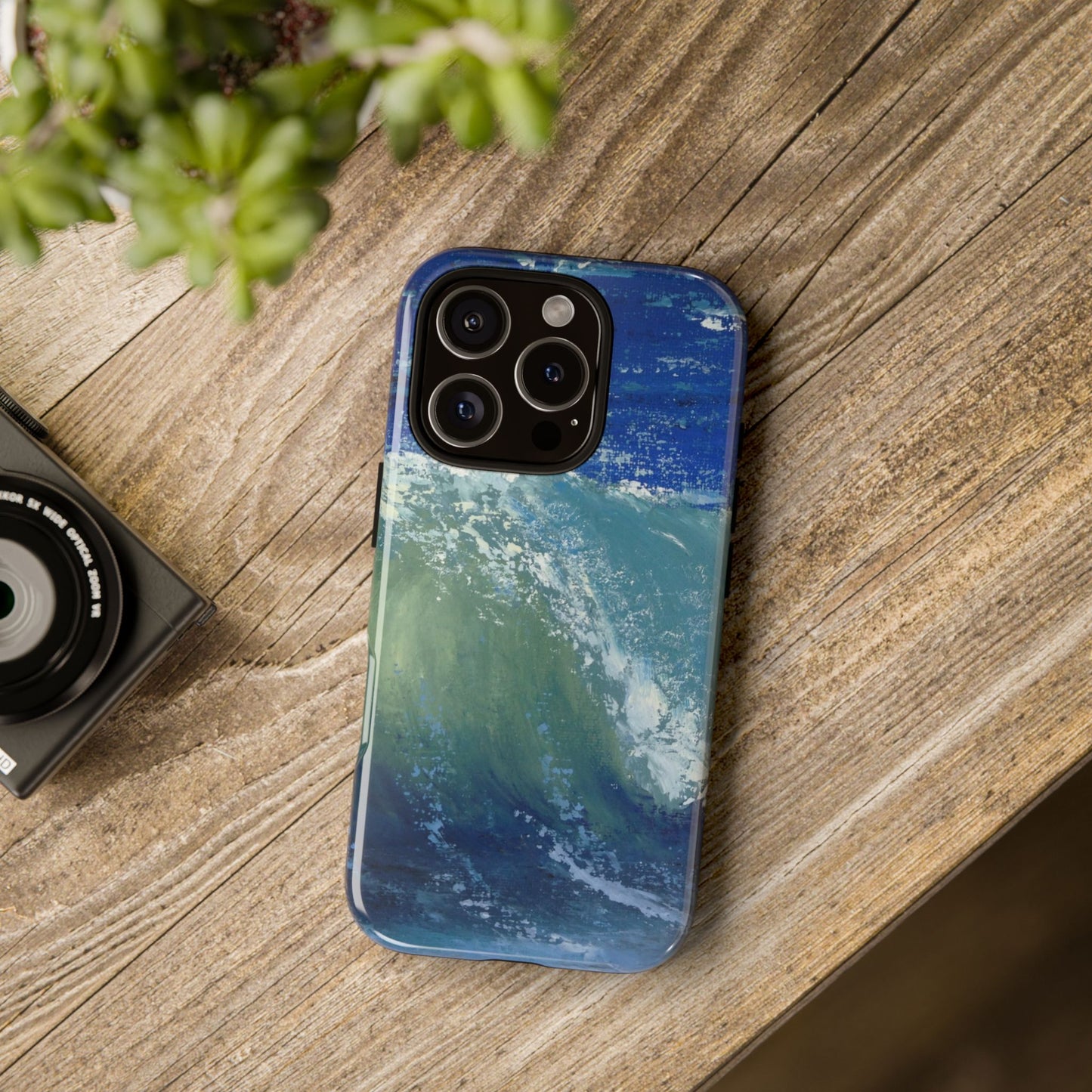Deep Blue Ocean Wave Phone Case – Original Painting by Alina Madan Art