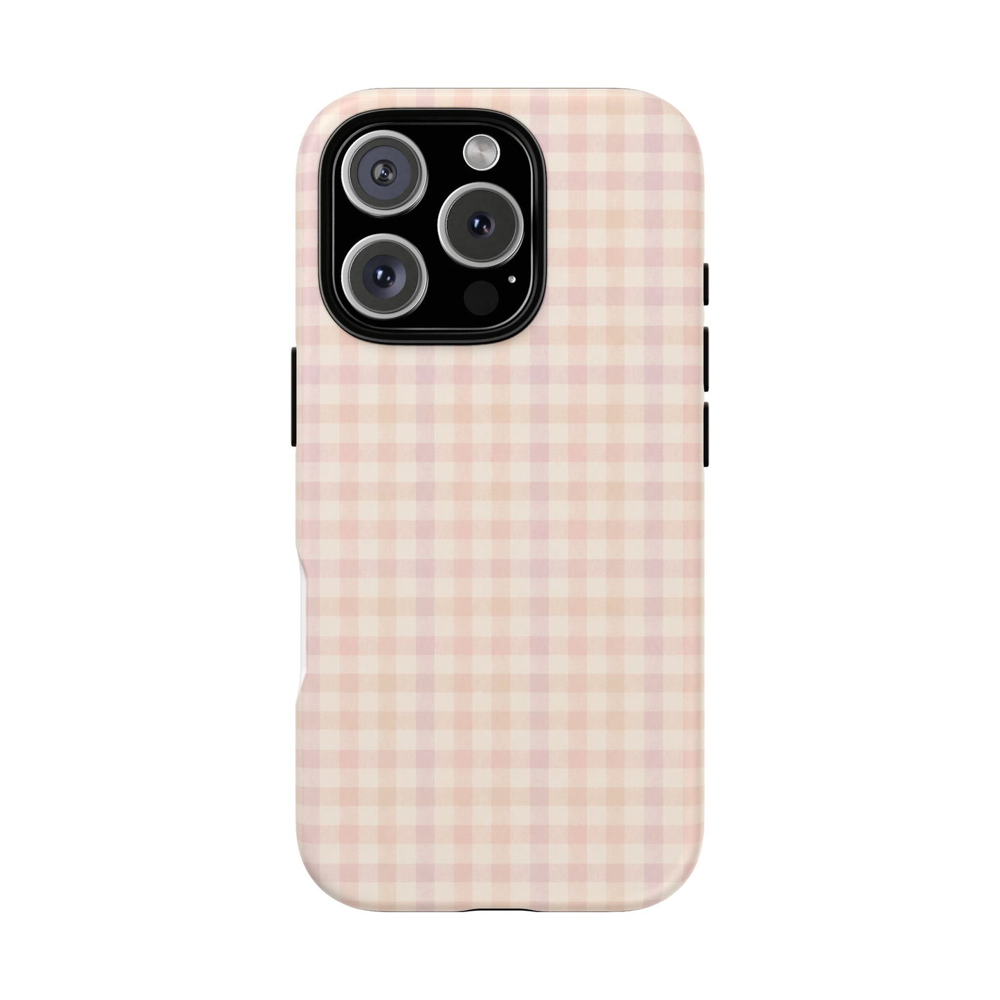 Pink Floral Gingham Phone Case | Soft Coquette Aesthetic , Feminine Pastel Luxury Design