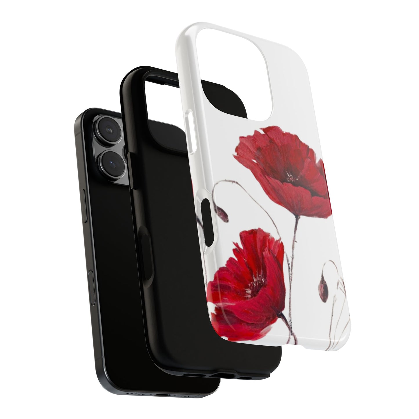 Poppies Flower Phone Case | Artistic Red Floral Cover
