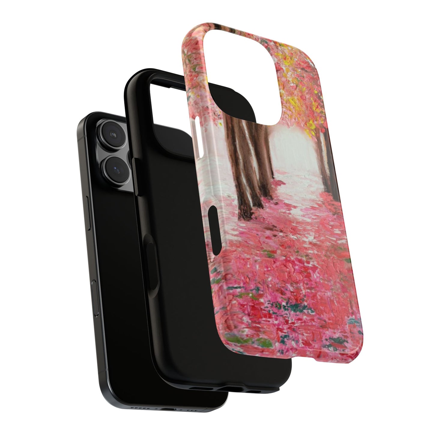 Pink Blossom Forest Phone Case – Dreamy Impressionist Nature Painting by Alina Madan Art