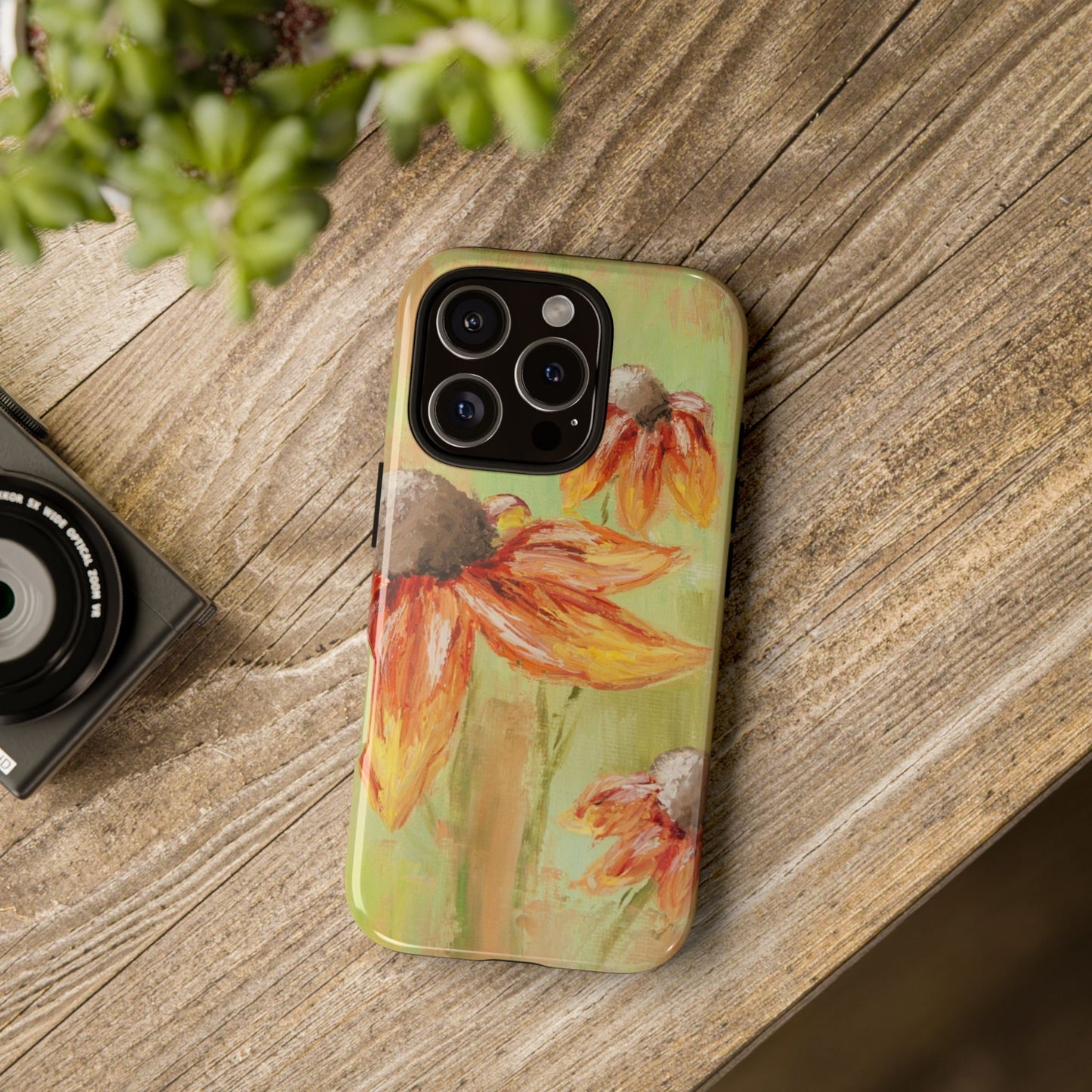 Golden Wildflower Meadow Phone Case – Original Painting by Alina Madan Art