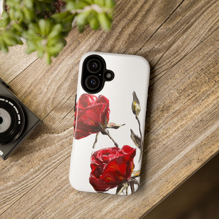 Blooming Red Roses Phone Case | Feminine Floral iPhone Case Enlarged