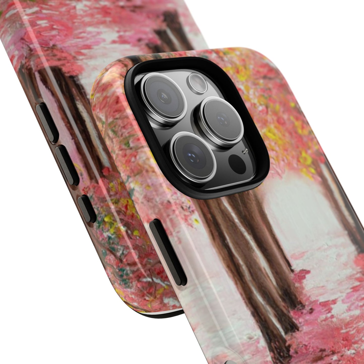 Pink Blossom Forest Phone Case – Dreamy Impressionist Nature Painting by Alina Madan Art