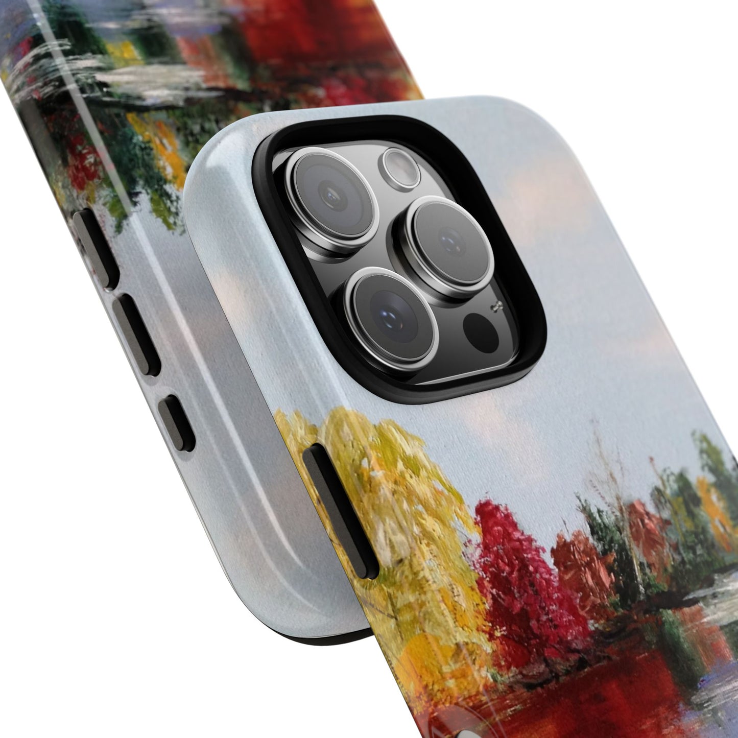 Autumn Lake Reflection Phone Case – Original Landscape Painting by Alina Madan Art