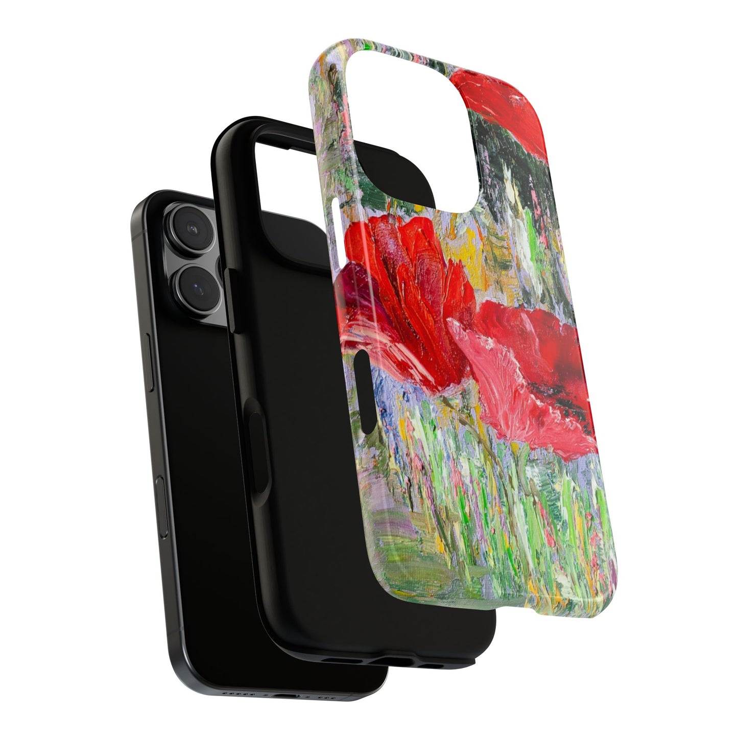 Red Poppy Meadow Phone Case – Expressive Impressionist Floral Art by Alina Madan Art