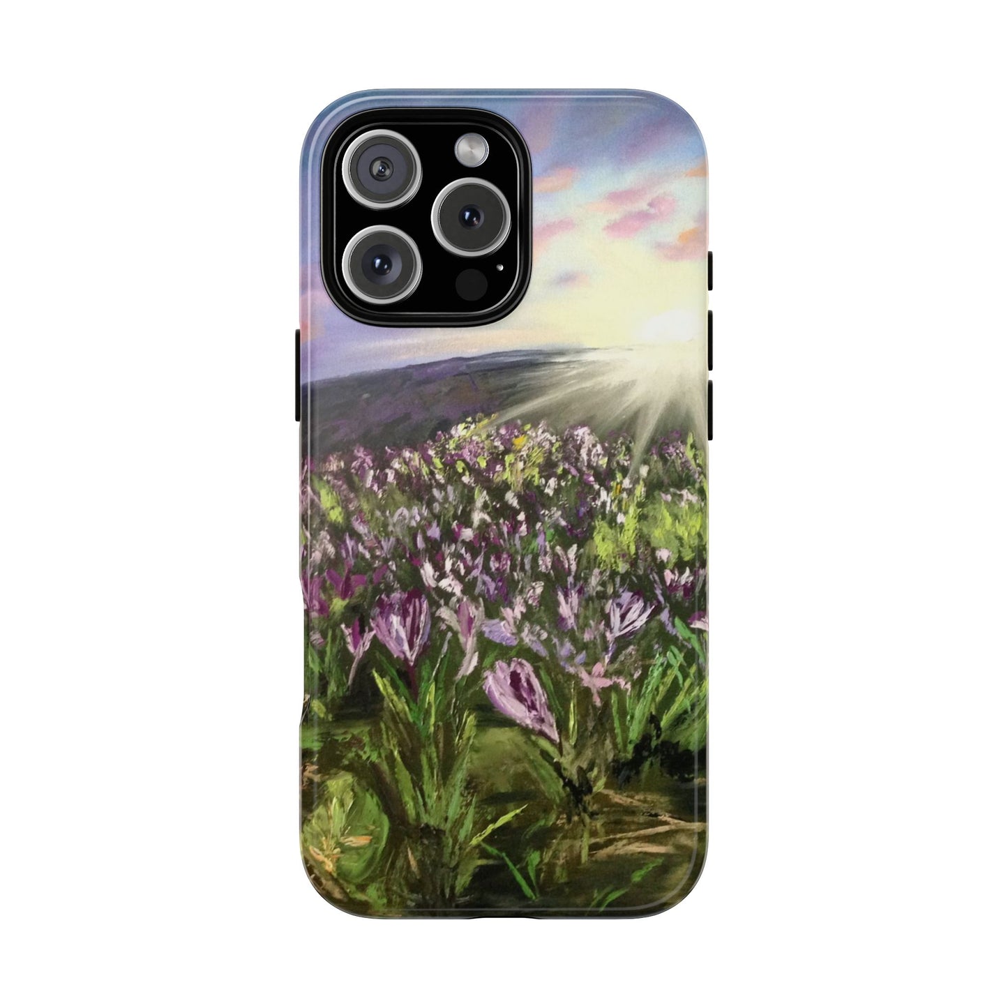 Lavender Meadow Sunrise Phone Case – Original Painting by Alina Madan Art
