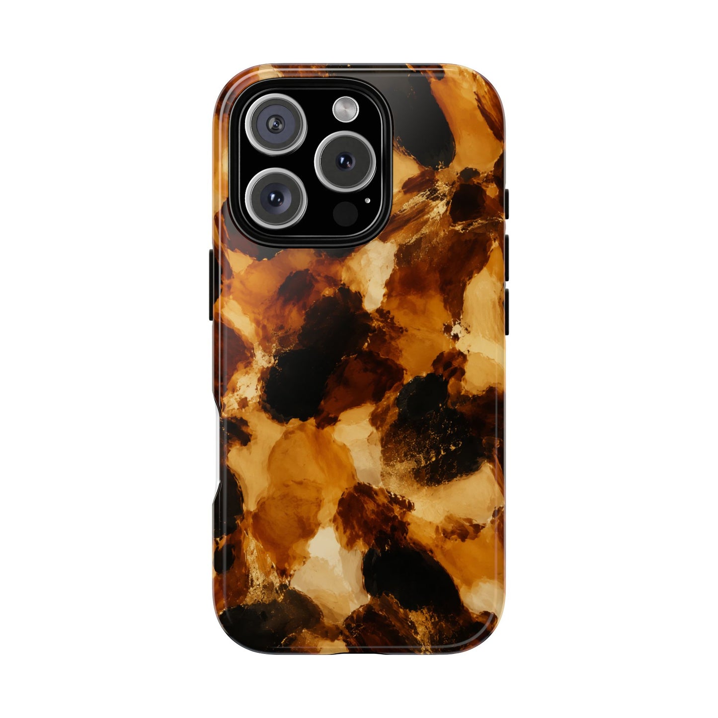 Luxury Amber Tortoise Phone Case  | Abstract Resin Art , Caramel Brown Designer Aesthetic