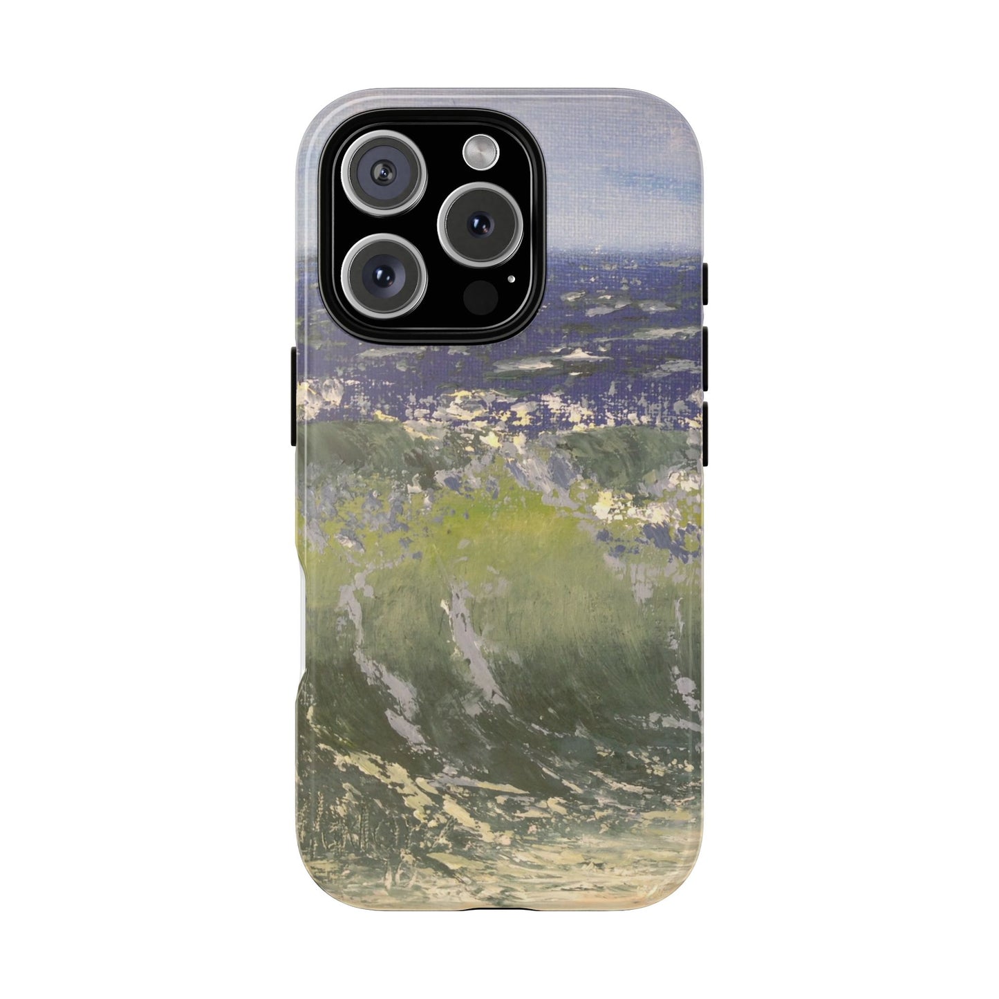 Soft Sage Ocean Waves Phone Case – Original Painting by Alina Madan Art