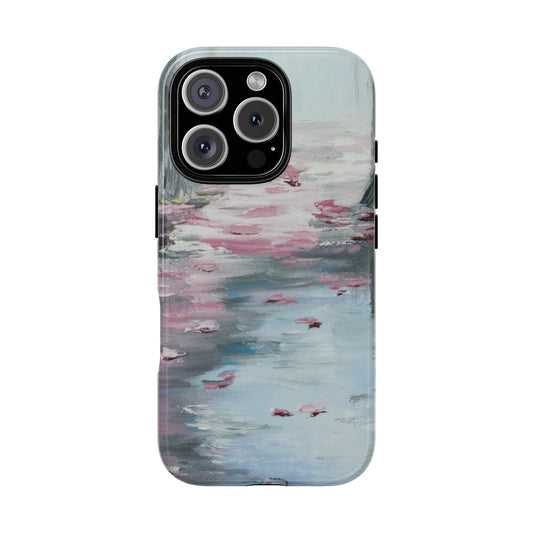 Pink Petal Reflection Phone Case – Soft Impressionist Water Landscape by Alina Madan Art