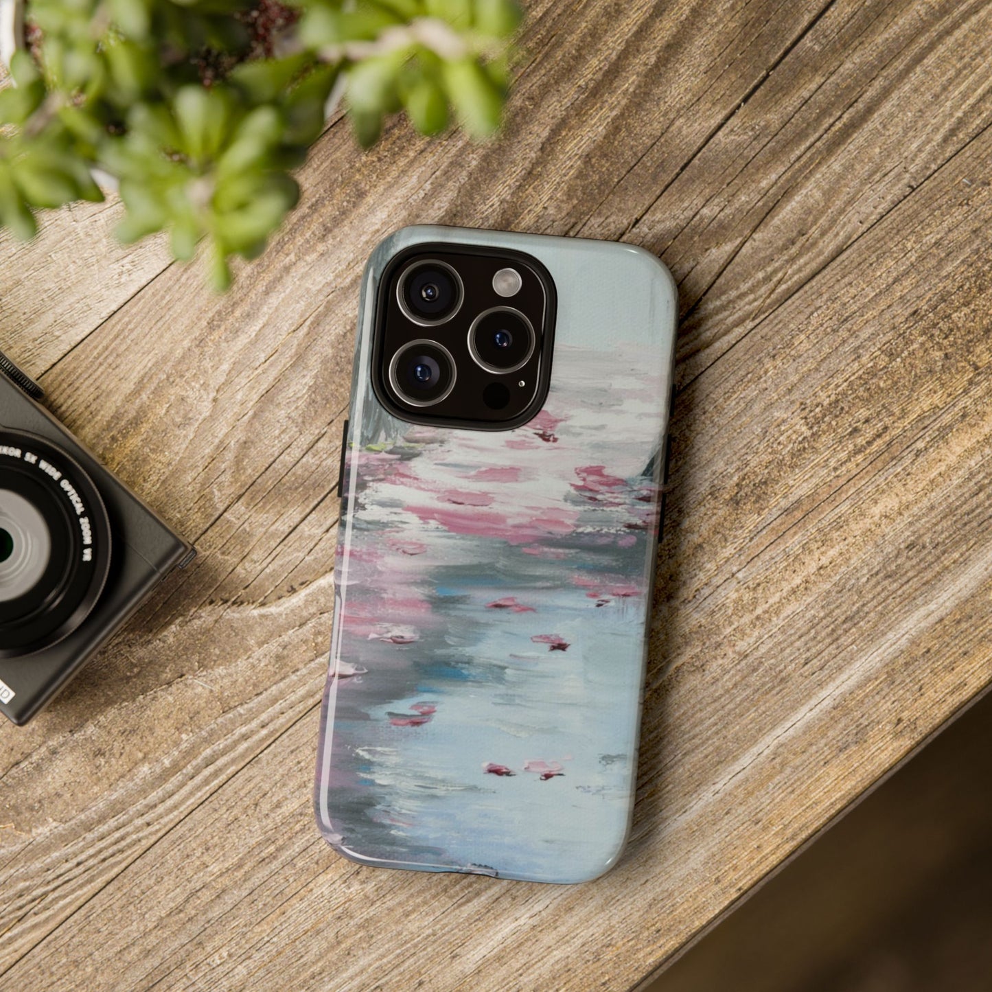 Pink Petal Reflection Phone Case – Soft Impressionist Water Landscape by Alina Madan Art
