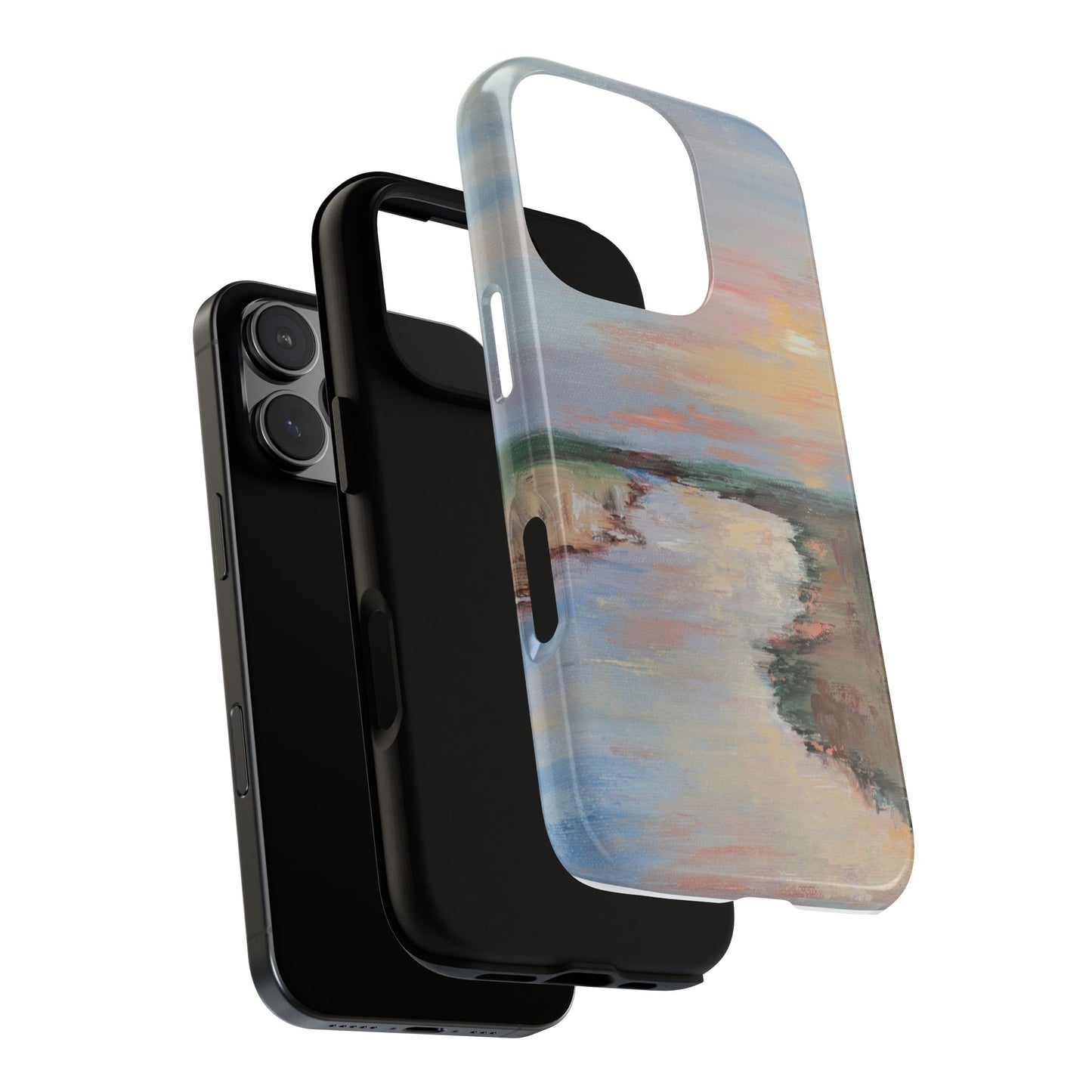 Pastel River Sunset Phone Case – Original Landscape Painting by Alina Madan Art