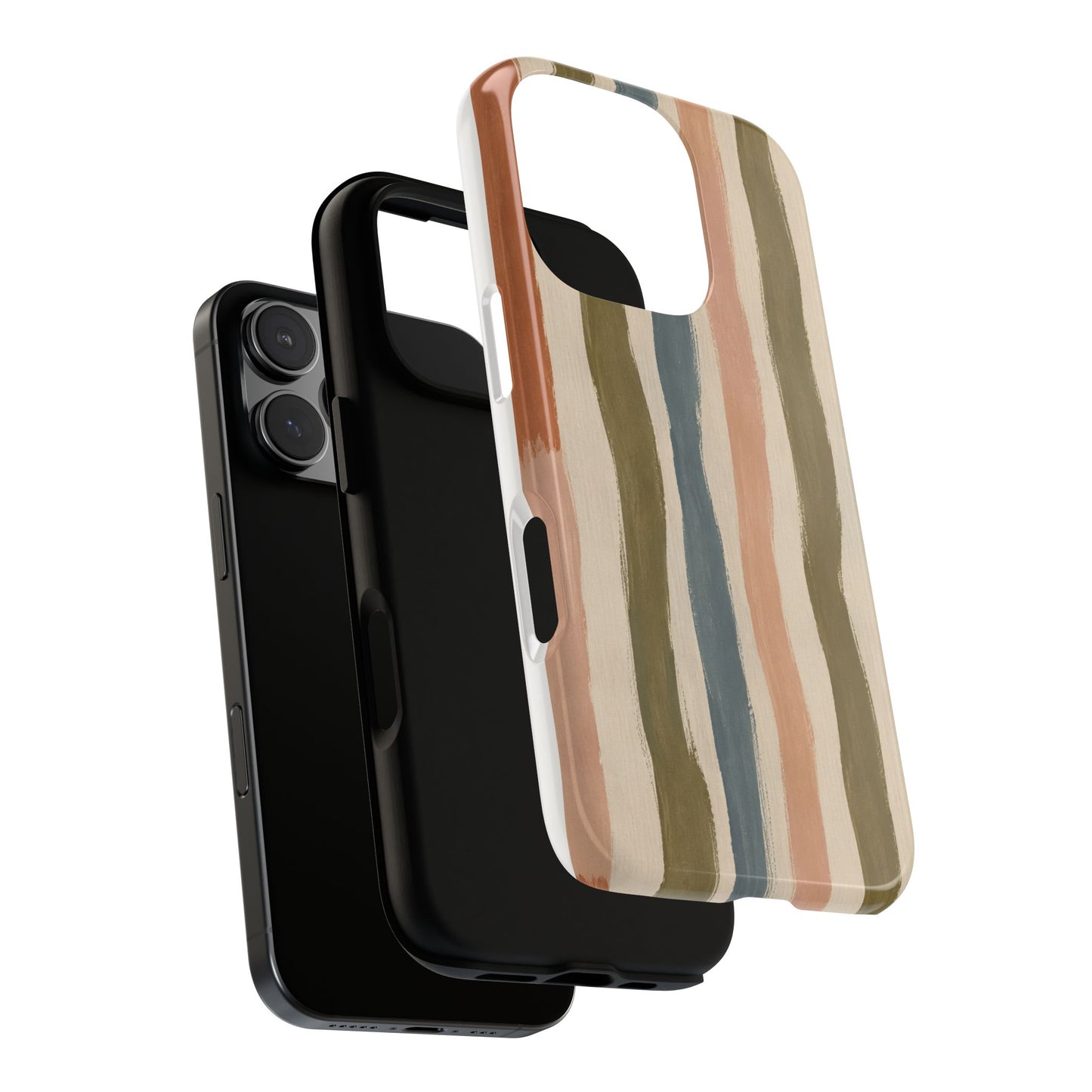 Boho Painterly Stripe Phone Case  | Earth Tone Abstract Stripe, Modern Neutral Artistic Cover
