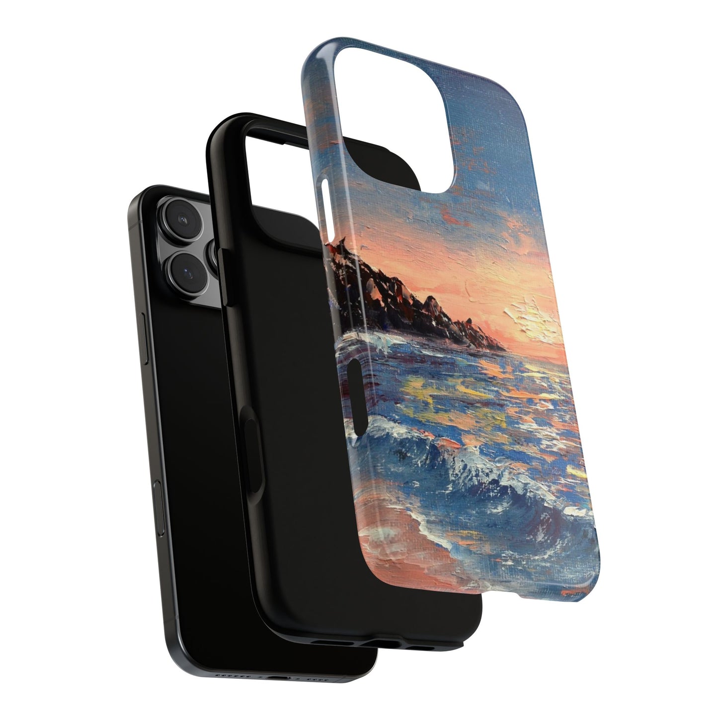 Coastal Sunset Waves Phone Case – Original Painting by Alina Madan Art