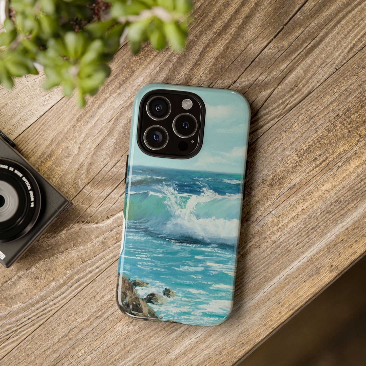 Turquoise Ocean Waves Phone Case – Original Painting by Alina Madan Art