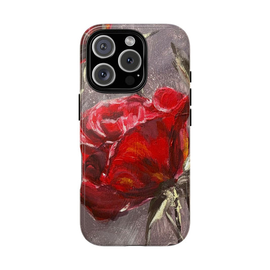 Velvet Crimson Rose Phone Case – Original Floral Art by Alina Madan