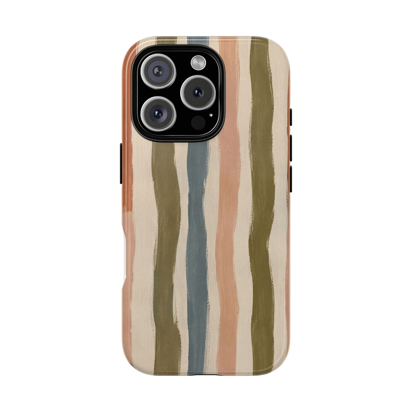 Boho Painterly Stripe Phone Case  | Earth Tone Abstract Stripe, Modern Neutral Artistic Cover