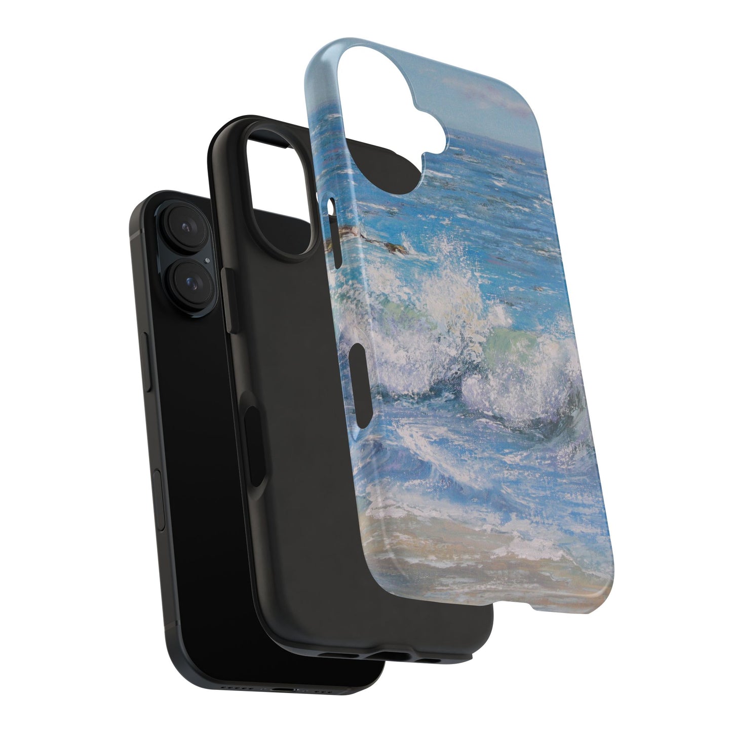 Ocean Wave Painting Tough Phone Case | Seascape Beach Art, Blue Waves
