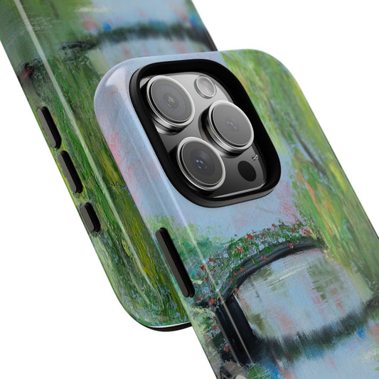 Impressionist Garden Bridge Phone Case – Peaceful Monet-Inspired Original Art by Alina Madan Art