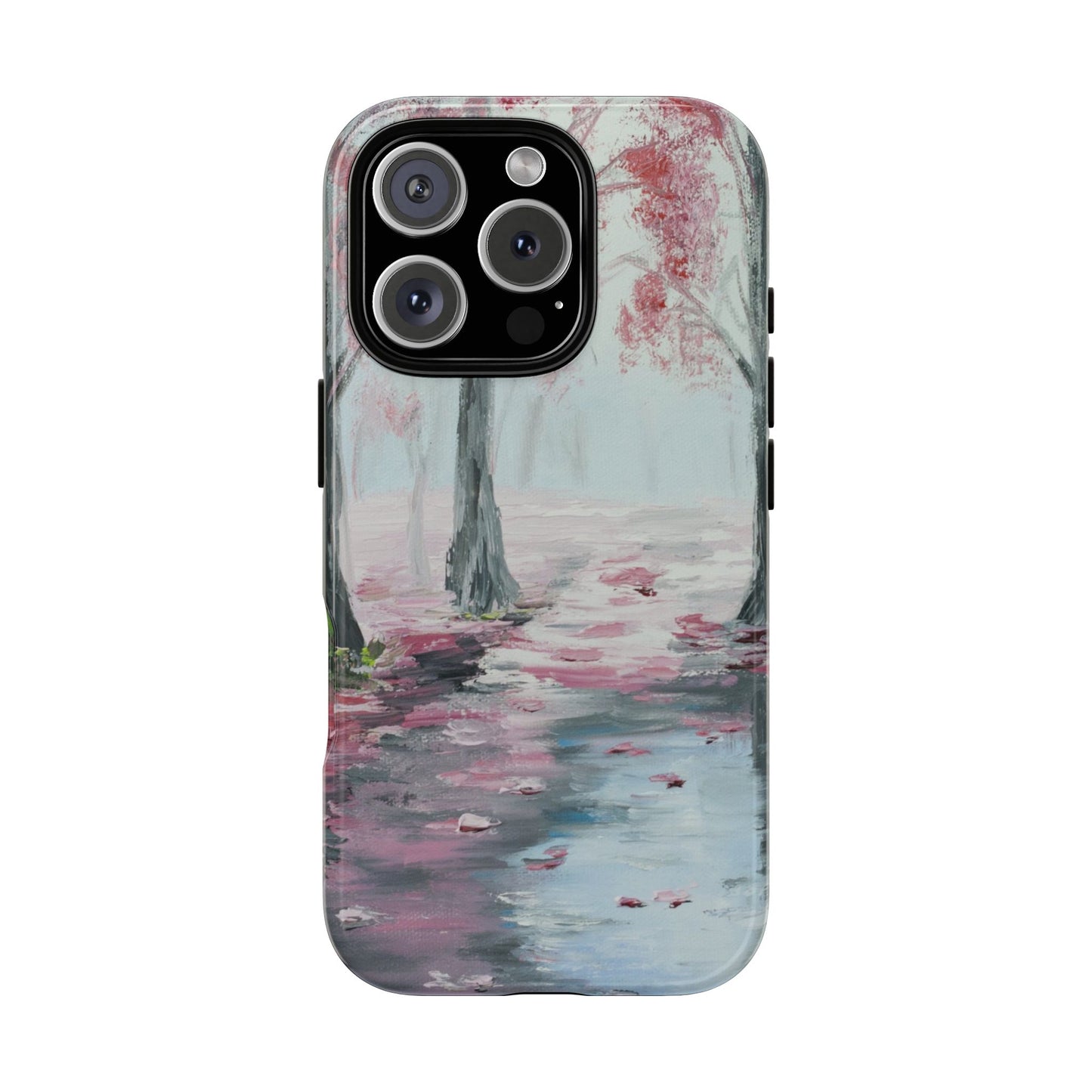 Misty Pink Forest Reflection Phone Case – Dreamy Impressionist Landscape by Alina Madan Art