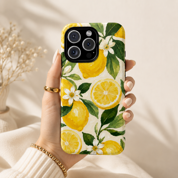 Lemon Blossom Phone Case | Designed by Alina Madan Art