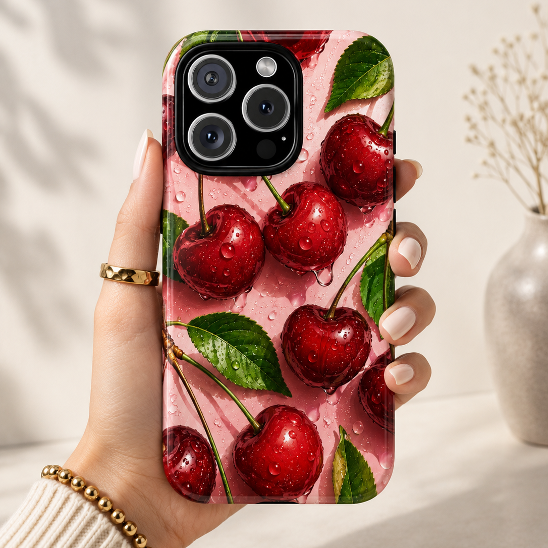 Cherry Bliss Phone Case | Designed by Alina Madan Art