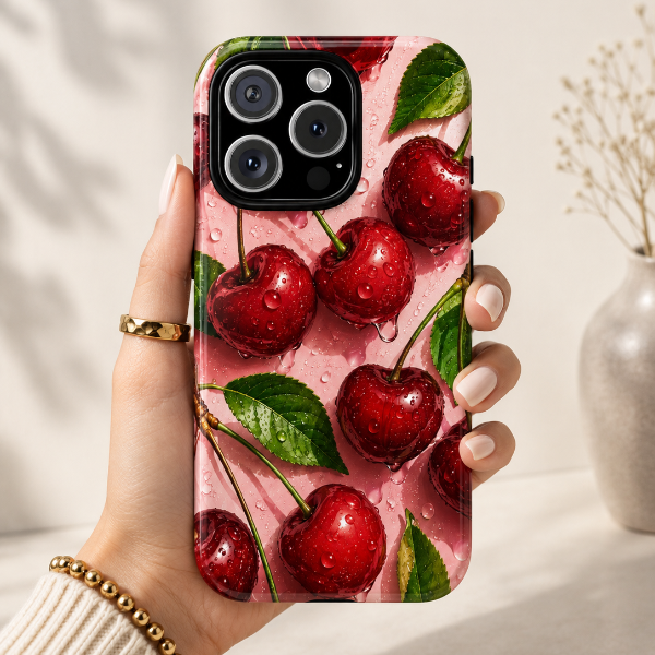 Cherry Bliss Phone Case | Designed by Alina Madan Art