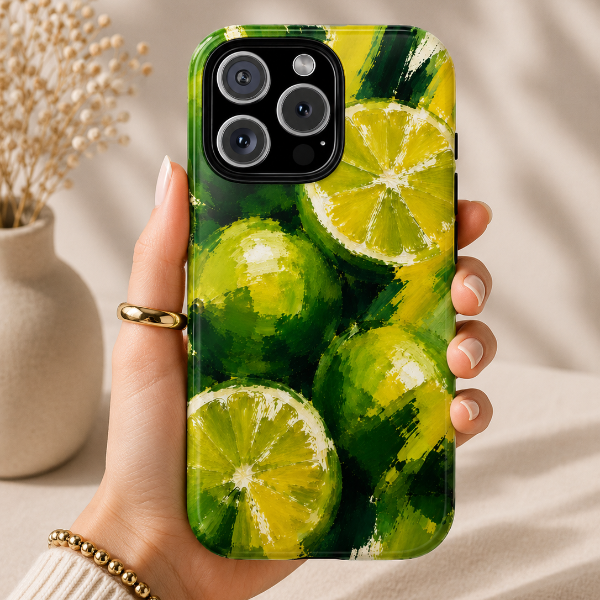 Citrus Lime Burst Phone Case } Designed by Alina Madan Art