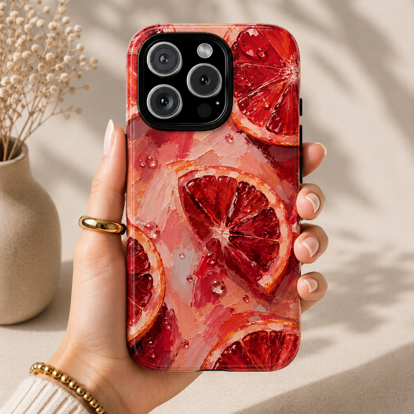 Ruby Citrus Phone Case | Blood Orange Designed by Alina Madan Art