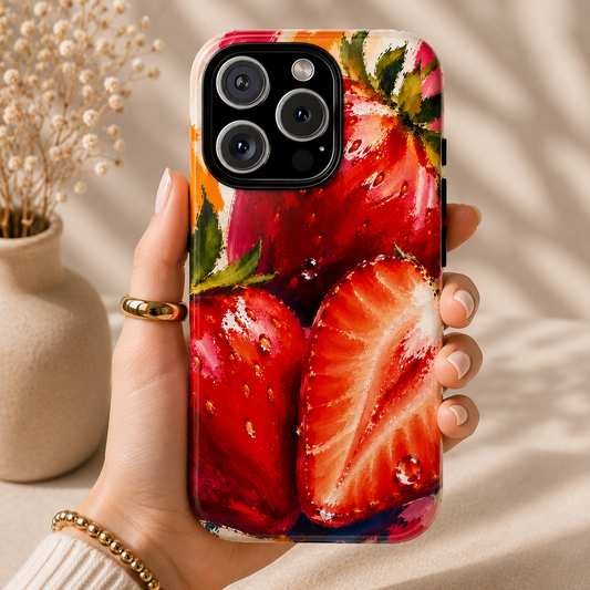 Strawberry Crush Phone Case | Designed by Alina Madan Art