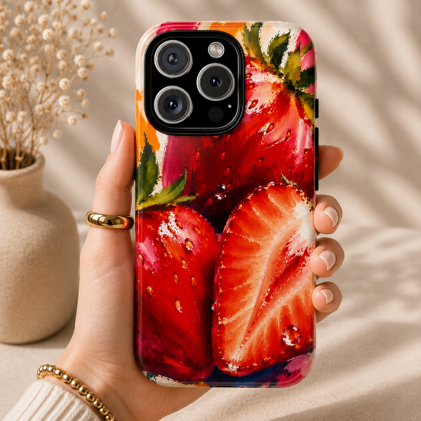 Strawberry Crush Phone Case | Designed by Alina Madan Art