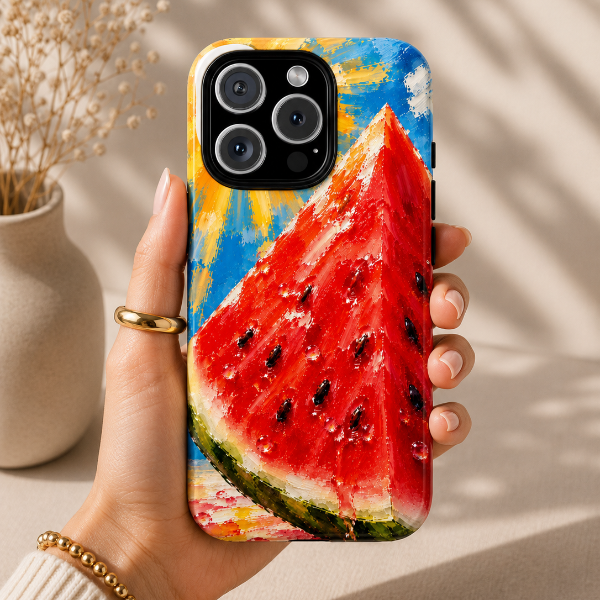 Summer Watermelon Splash Phone Case | Designed by Alina Madan Art