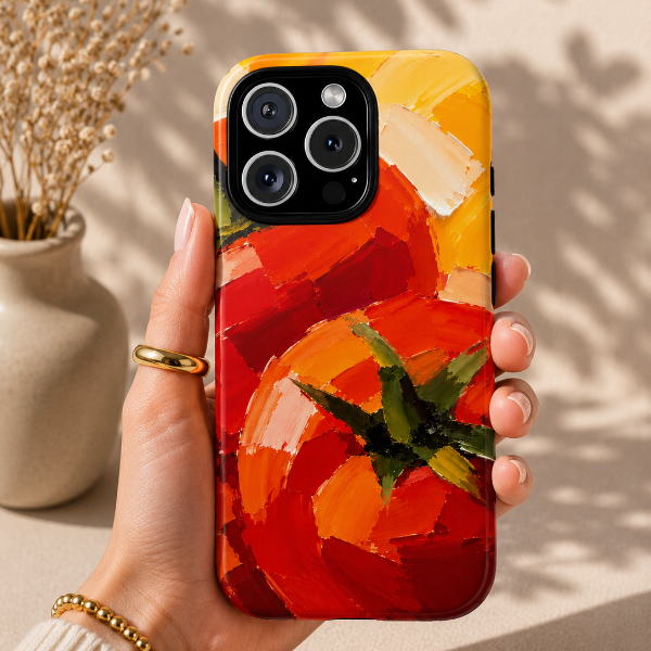 Abstract Tomato Pop Phone Case | Designed by Alina Madan Art