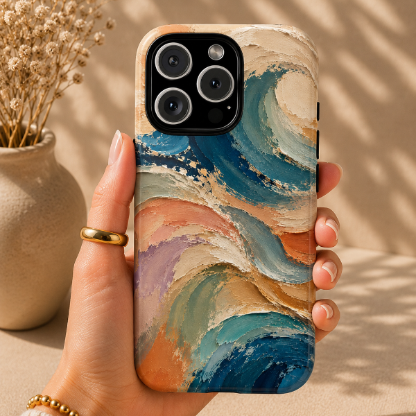 Coastal Abstract Waves Phone Case – Designed by Alina Madan Art